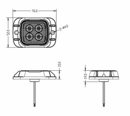 PREDATOR 4x3W LED, 12-24V, červený, ECE R65