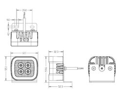 PREDATOR 4x3W LED, 12-24V, modrý, ECE R65 na L držáku