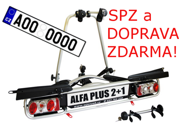 Nosič kol Wjenzek ALFA 2+1 PLUS na tažné zařízení