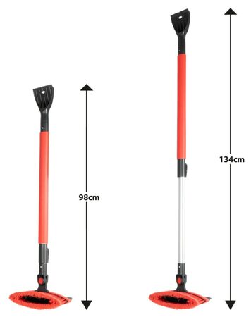 Velký teleskopický kartáč na sníh se škrabkou na led a stěrkou 98-134 cm