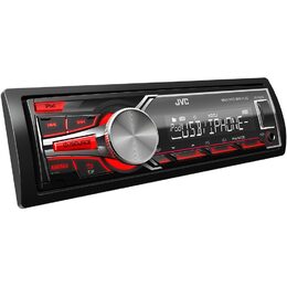 JVC autorádio bez mechaniky, čelní USB, AUX, červené podsvícení, odnímatelný panel