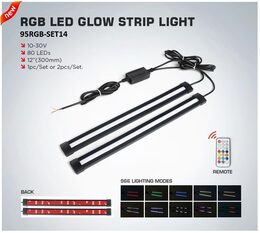LED osvětlení vnitřní/vnější RGB 12/24V, RF ovladač, 2 pásky