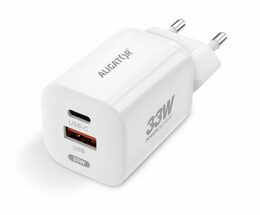 Chytrá GaN síťová nabíječka 33W s USB-C a USB-A výstupem ALIGATOR Power Delivery bílá