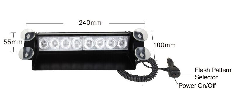 PREDATOR LED vnitřní, 8x3W, 12-24V, oranžový, 240mm, CE