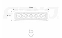 LED pracovní světlo 6 LED 9-60V 18W 160x43x42mm