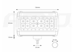 LED pracovní světlo 28 LED 9-36V 2240lm 136x80mm