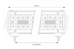 LED pracovní světlo 160 LED 9-36V 540W 54000lm 650x74mm