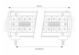 LED pracovní světlo 200 LED 9-36V 600W 60000lm 720x74mm