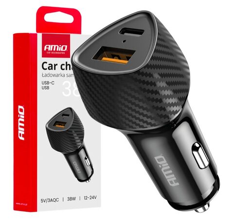 Nabíječka do auta QC+PD 38W USB-A + USB-C