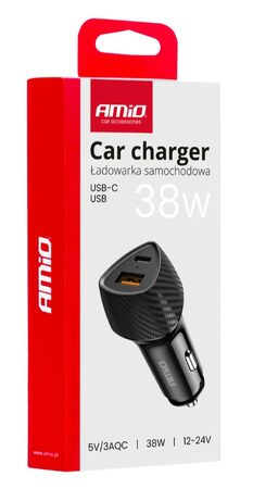 Nabíječka do auta QC+PD 38W USB-A + USB-C