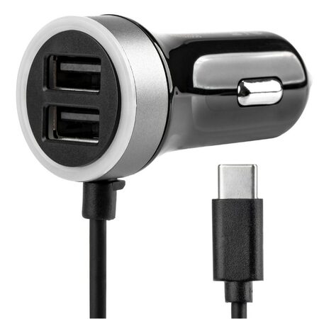 Nabíječka do auta 12/24V Micro C + 2x USB 2.4A