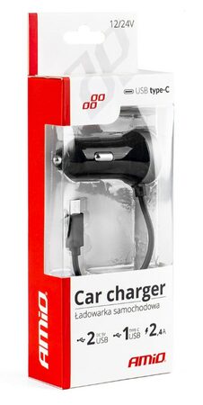 Nabíječka do auta 12/24V Micro C + 2x USB 2.4A