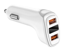 Nabíječka do auta 2x USB-A + tester napětí akumulátoru 3.1A 12/24V