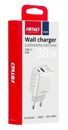 Síťová nabíječka 38W USB-A + USB-C