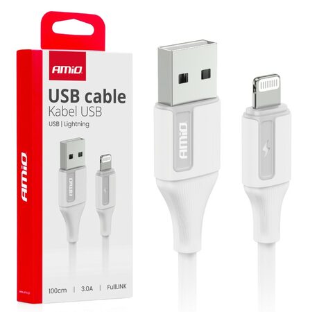 Kabel USB-A -> Lightning 1m 3A