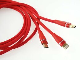 Multi-kabel pro telefon USB C / micro USB 1.2m červený