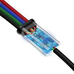 USB Kabel 4v1 černý, 2xUSB-C, 1x Lightning, 1xmicro 3,5A 1.2m