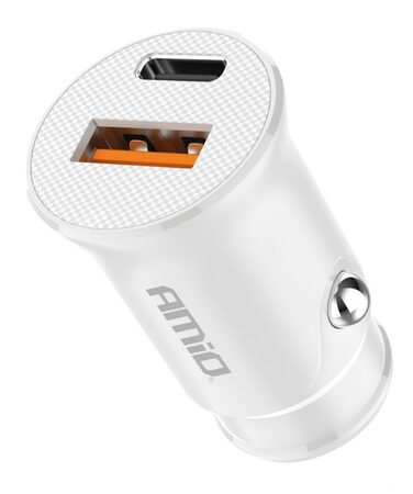 Nabíječka do auta USB-A + USB-C 20W 12/24V
