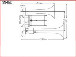 2-tónová fanfára 220mm, 12V s kompresorem