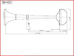 Singl-fanfára 400mm, nerezová, 12V, elektromagnetická