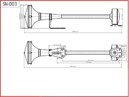 Singl-fanfára 580mm, nerezová, hluboký tón bez kompresoru