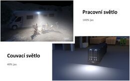 LED světlo nástěnné s couvacím světlem, žluté, 57W, ECE R65