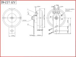 Diskový klakson (vysoký a nízký tón), průměr 65mm, 12V