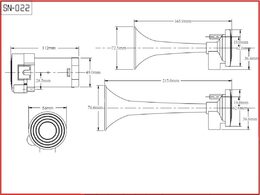 2-tónová fanfára 220mm, 12V s kompresorem chrom ECE R28