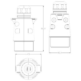 Zástrčka 7pin kovová 470x210x190mm