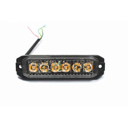 Výstražné LED světlo vnější oranžové, 12-24V 6LED 18W, ECE R65, 119x31 mm