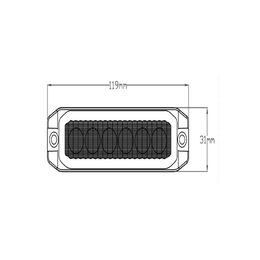Výstražné LED světlo vnější oranžové, 12-24V 6LED 18W, ECE R65, 119x31 mm