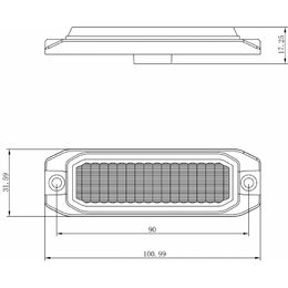 Výstražné LED světlo vnější oranžové, 12-24V 4LED 12W, ECE R65, 101x32 mm