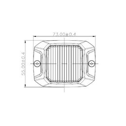 Výstražné LED světlo vnější oranžové, 12-24V 4LED 10W, ECE R65, ECE R10, 73x55 mm