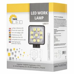 LED pracovní světlo 9xLED(3W) 10-30V, rozptýlené světlo