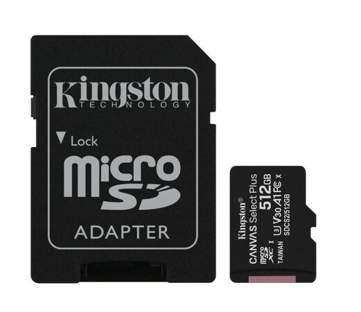 Paměťová karta microSDXC Kingston 512GB 100MB/s