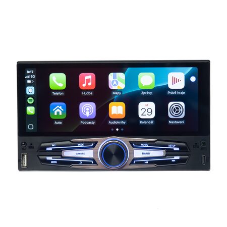 1DIN autorádio s 6,8" LCD/3x USB/Bluetooth/CarPlay/AndroidAuto/Mirrorlink
