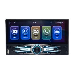 1DIN autorádio s 6,8" LCD/3x USB/Bluetooth/CarPlay/AndroidAuto/Mirrorlink