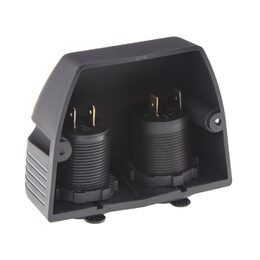 Dvojitá zásuvka s panelem 1x CL + 2x nabíječka USB voděodolná