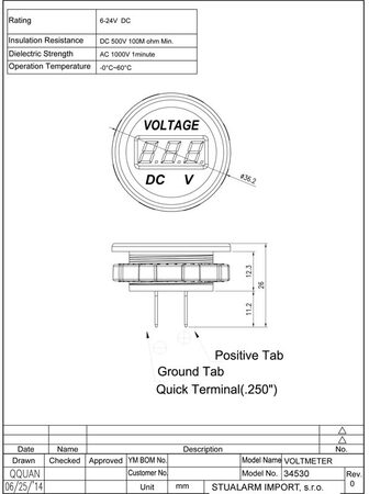 Digitální voltmetr 6-30V