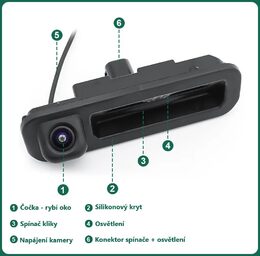 Kamera AHD/CVBS do vozu Ford v madle kufru