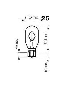 Autožárovka WY16W W2,1x9,5d, 12V, oranžová