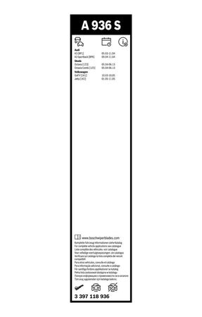 Stěrače VOLKSWAGEN Golf V Hatchback (1K1) r.v. 2003-2008, BOSCH AEROTWIN 2 ks