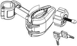 Náhradní držák kola krátký se zámkem pro 02125 a 02126