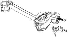 Náhradní držák kola dlouhý se zámkem pro 02125 a 02126