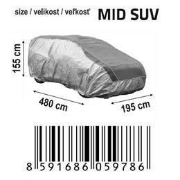 Ochranná plachta proti kroupám MID SUV 480x195x155cm