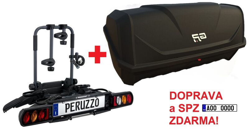 Nosič kol Peruzzo Pure Instinct 2 + BOX na tažné zařízení DOPRAVA A SPZ ZDARMA