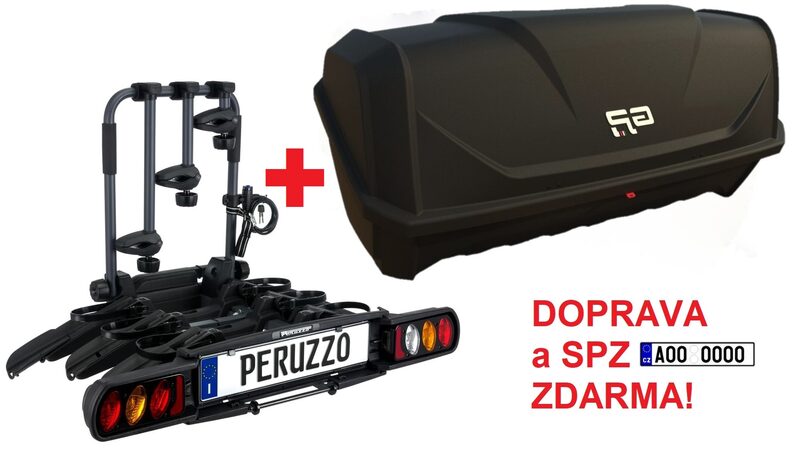 Nosič kol Peruzzo Pure Instinct 3 + BOX na tažné zařízení DOPRAVA A SPZ ZDARMA