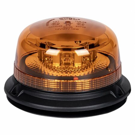 PROFI LED maják oranžový 12-24V 8LED 18W magnet, ECE R65 136x92 mm