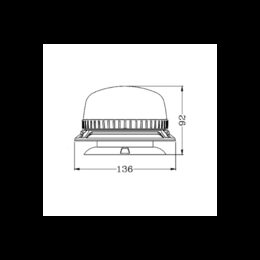 PROFI LED maják oranžový 12-24V 8LED 18W magnet, ECE R65 136x92 mm