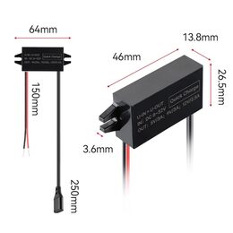 Měnič napětí 12-24/5-12V, 3A USB-C QC3.0 samice
